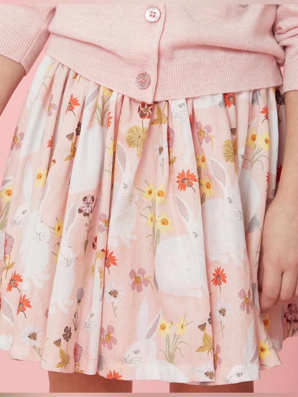 PINK CHICKEN RABBIT GARDEN GIRLS GIANNA SKIRT Sz 4